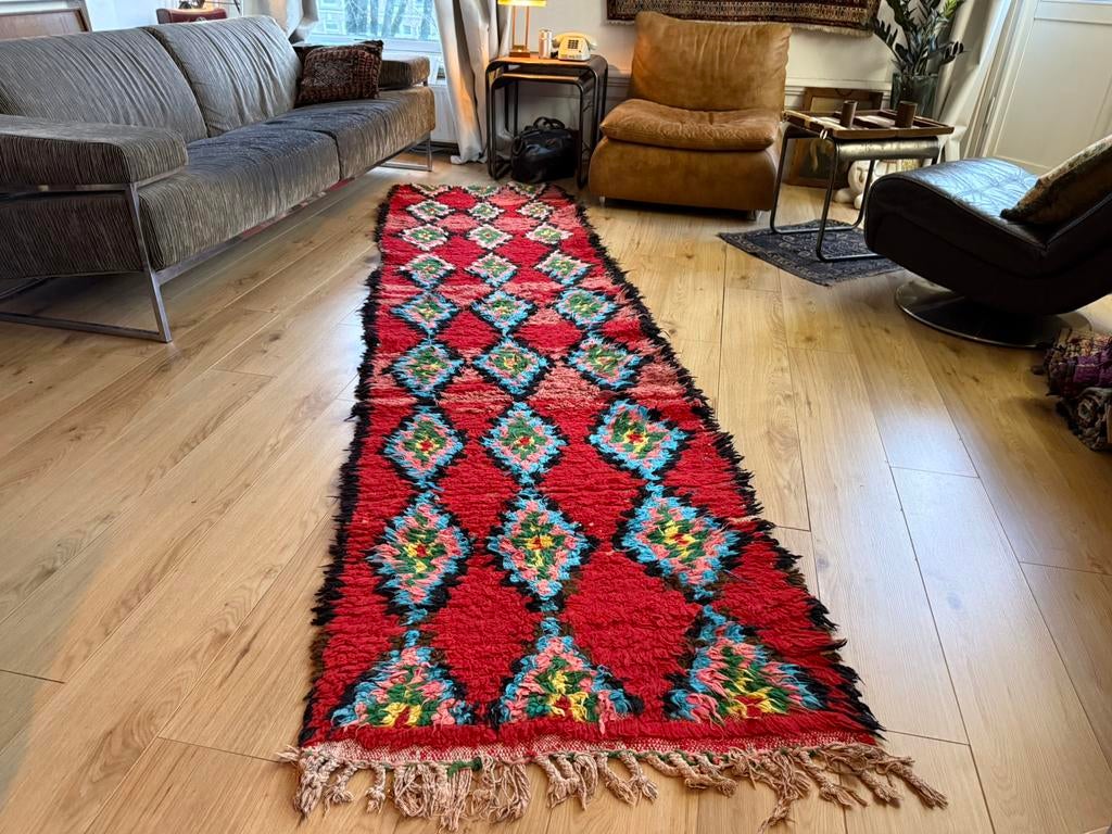 Vintage Marokkaanse Berber loper – 331 x 92 cm