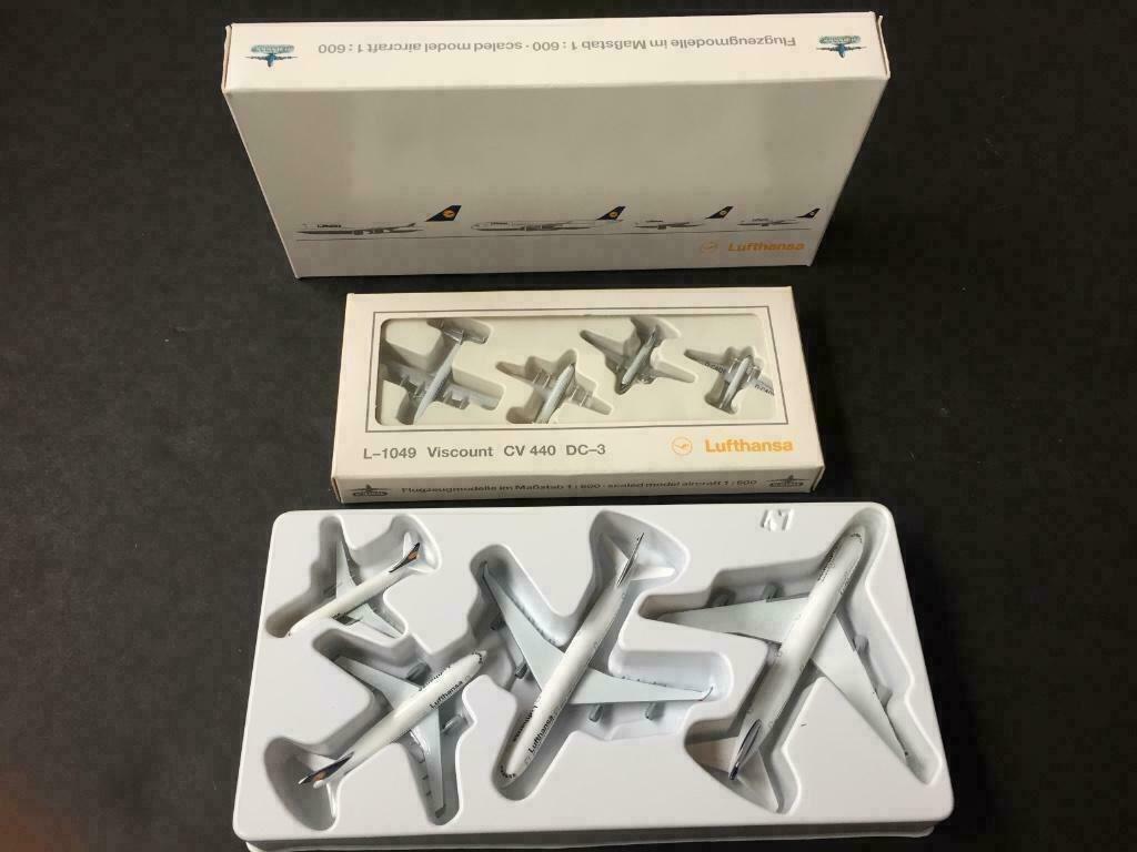 Lufthansa metalen vliegtuig schaalmodellen 1:600 cadeausets., Ophalen of Verzenden, Nieuw, Schaalmodel