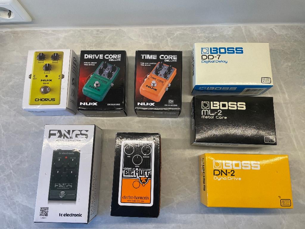 Partij Gitaarpedalen (Boss, EHX, NUX, TC Electronic), Ophalen of Verzenden, Zo goed als nieuw, Delay of Echo