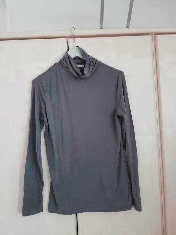 Grijze met lange mouw en col maat M, Kleding | Dames, Tops, Ophalen of Verzenden, Zo goed als nieuw