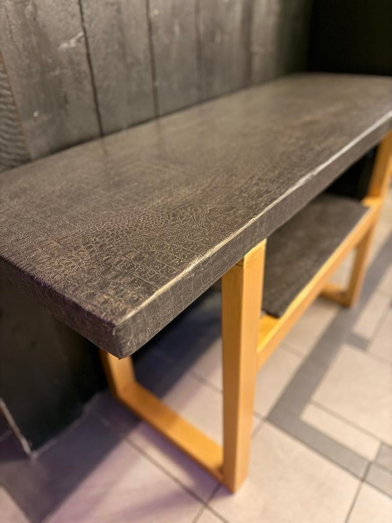 Wandtafel Croco Design met Gouden Onderstel, Ophalen, Marlons, 100 tot 150 cm, Eu