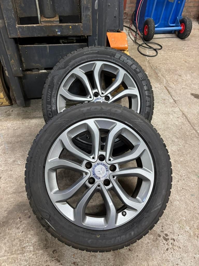 Set velgen met winterbanden 4x Mercedes c, Auto-onderdelen, Banden en Velgen, Velg(en), 17 inch, 225 mm, Winterbanden