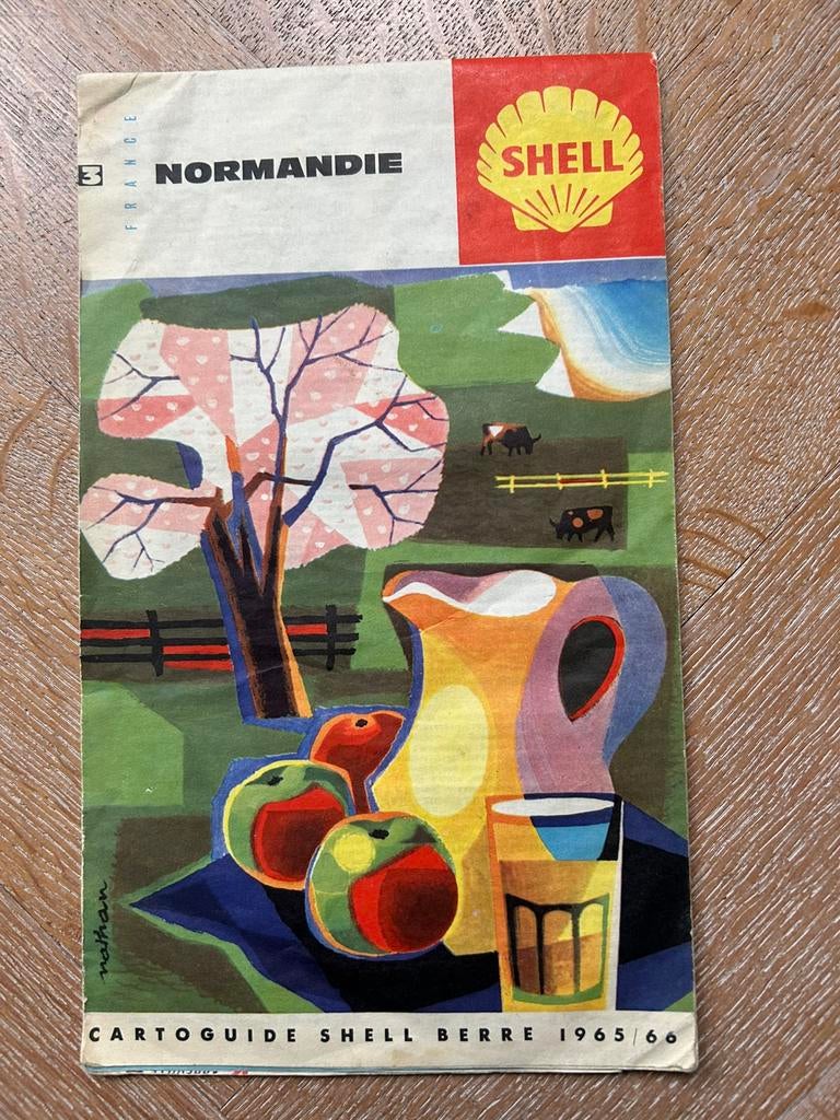 Shell kaart Normandië 1965, Boeken, Atlassen en Landkaarten, Gelezen, Frankrijk, Ophalen of Verzenden, Landkaart