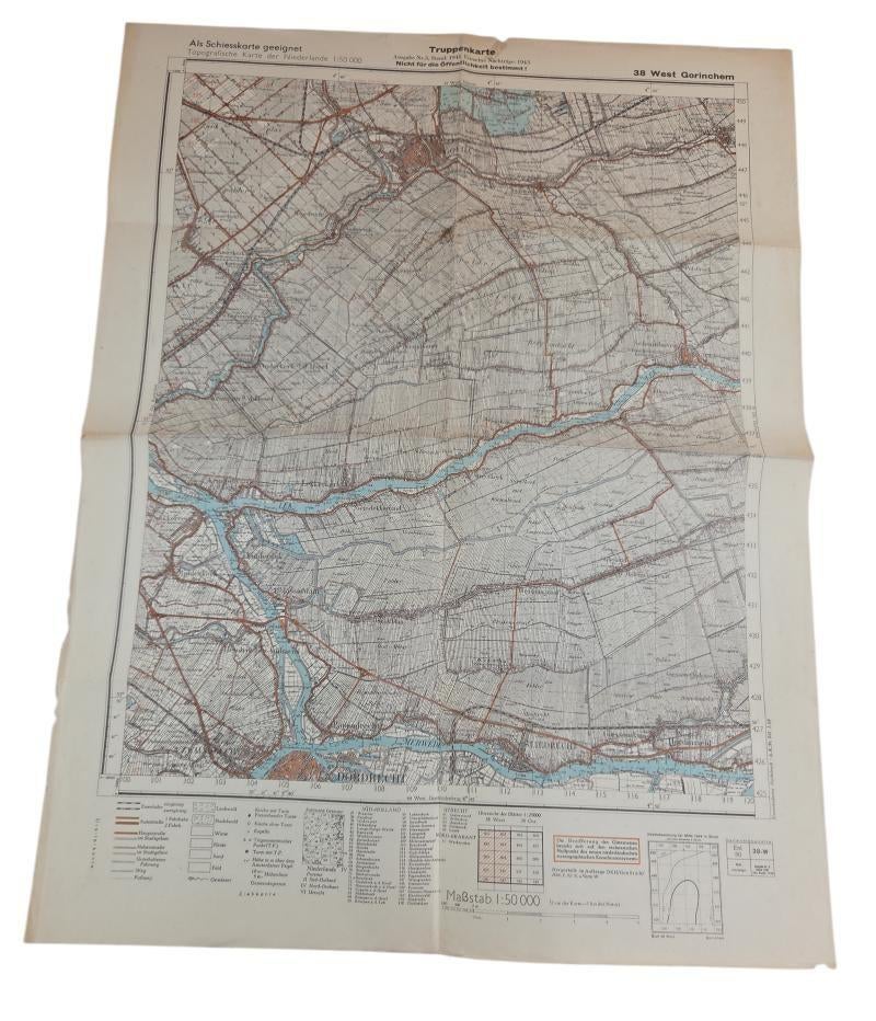 duitse ww2 kaart van1940 west gorinchem, Verzamelen, Militaria | Tweede Wereldoorlog, Ophalen of Verzenden, Duitsland, Foto of Poster