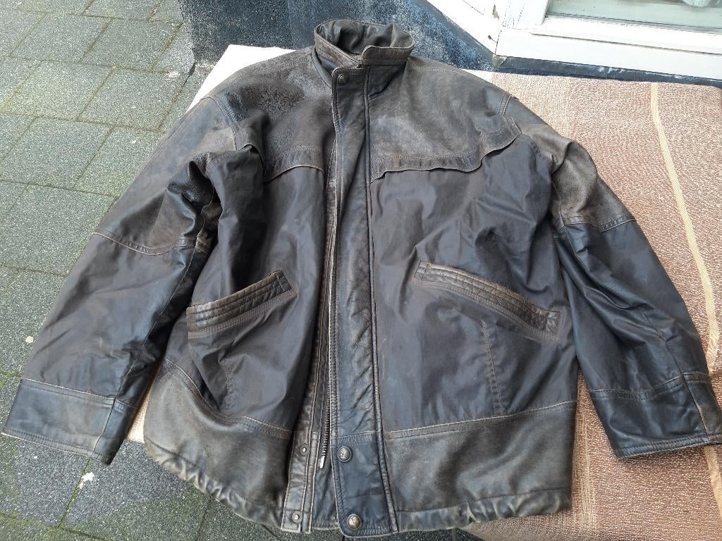 Milestone leather jacket, Mary Land, Milestone leren jas, 52, Ophalen, Maat 52/54 (L), Milestone leather jacket,, Zwart