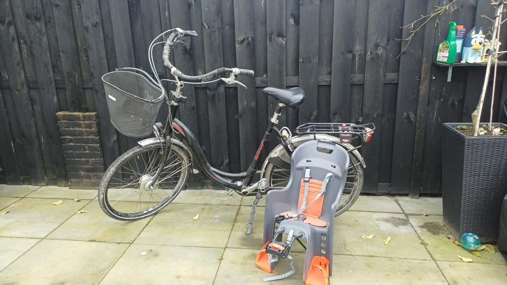 Damesfiets met kinderzitje, Ophalen, Gebruikt, Sparta, Versnellingen