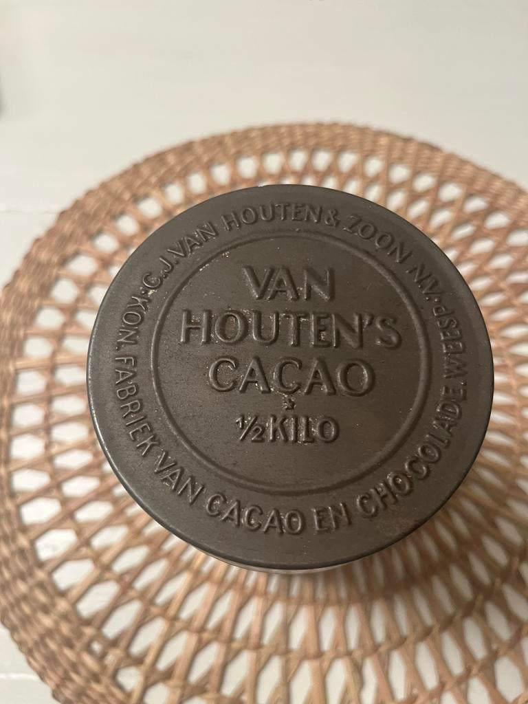 Mooi vintage cacaoblik van het merk Van Houten, Ophalen of Verzenden, Gebruikt, Overige, Overige merken