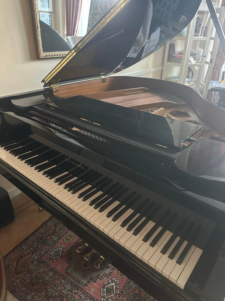 Hamilton vleugel 155cm met Genio silent systeem, Muziek en Instrumenten, Ophalen, Gebruikt, Zwart, Hoogglans