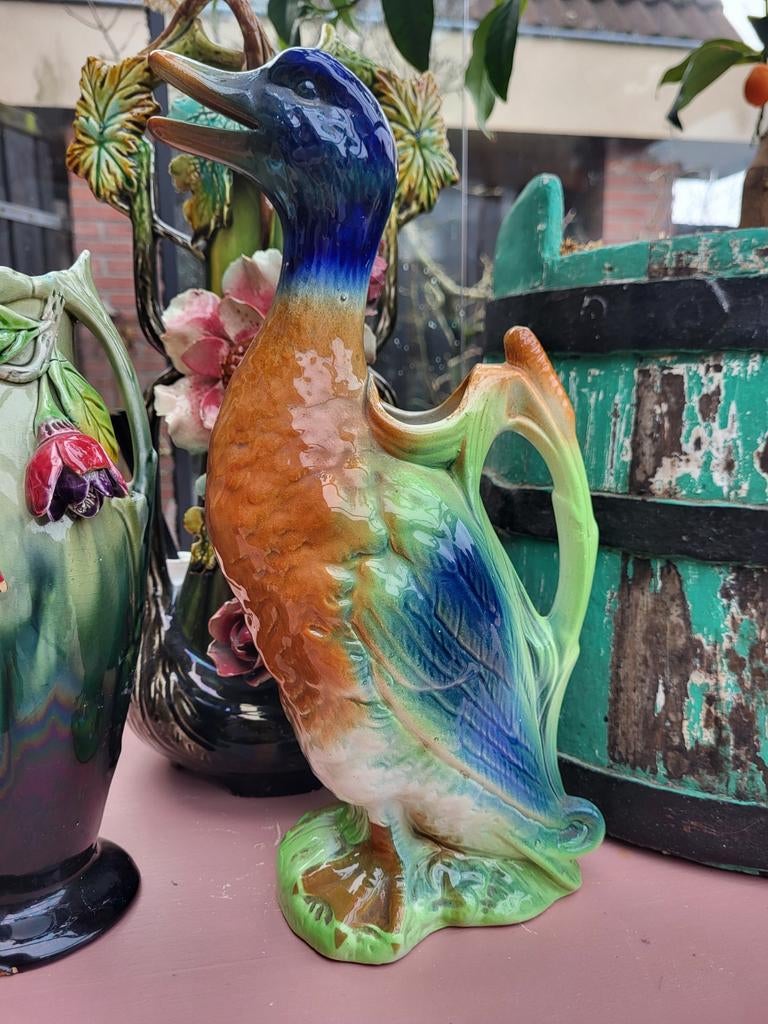 Barbotine eend ST. CLEMENT Toen was geluk, Antiek en Kunst, Curiosa en Brocante, Ophalen of Verzenden