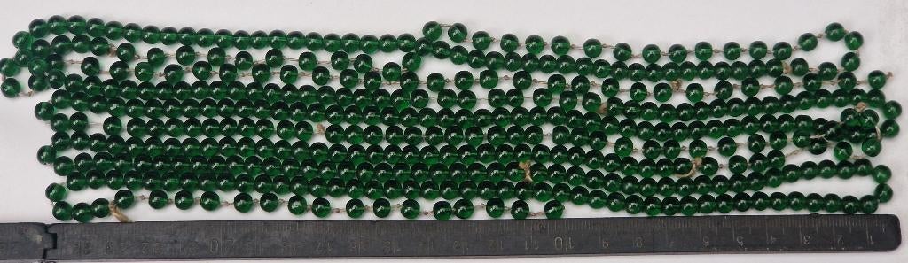 Antieke smaragd groene glaskralen ketting XXL ca. 255cm lang, Ophalen of Verzenden, Overige materialen, Ketting