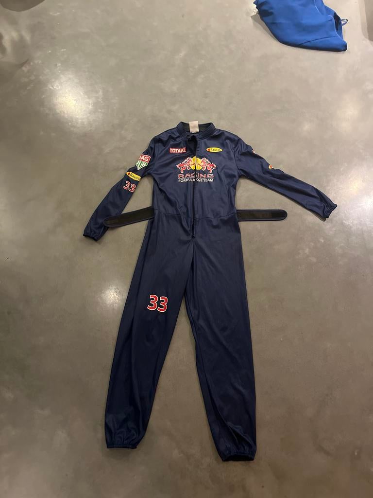 Red Bull Racing Carnavalspak - Maat 140, Ophalen of Verzenden, Zo goed als nieuw, 134 t/m 140, Jongen