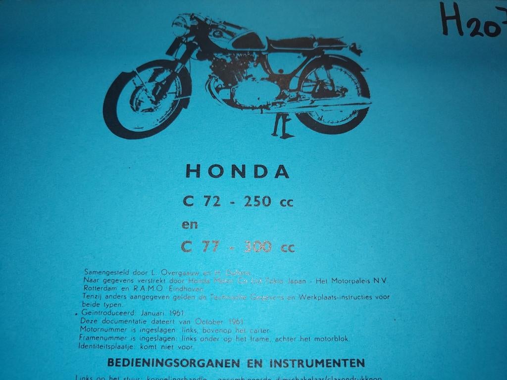 Copy werkplaatshandboek Honda C72 en C77, Ophalen of Verzenden, Honda