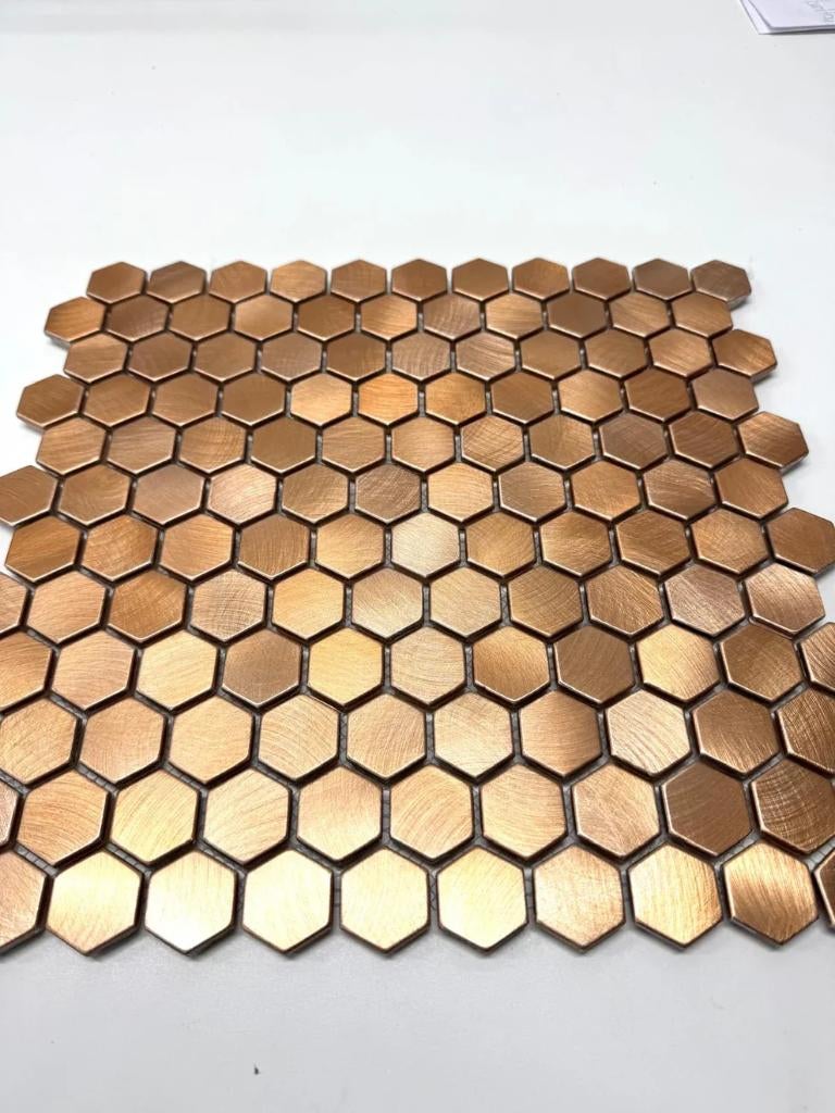 Reflections Copper Hexagon | Mozaiek, Doe-het-zelf en Verbouw, Tegels, Nieuw, Wandtegels, Overige materialen, 20 tot 40 cm, 20 tot 40 cm
