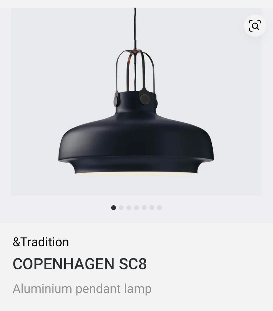&Tradition Copenhagen SC8 mat zwart, Ophalen, 50 tot 75 cm, Design, Zo goed als nieuw