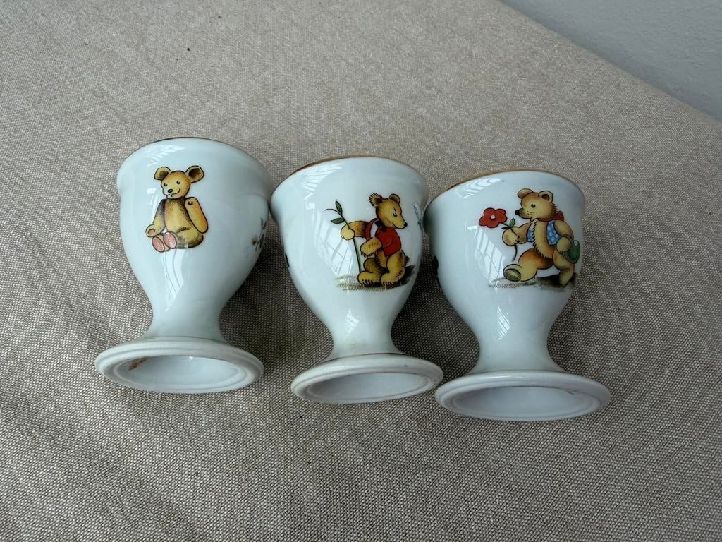 Limoges porselein  eierdopjes teddybeer, Antiek en Kunst, Curiosa en Brocante, Ophalen of Verzenden