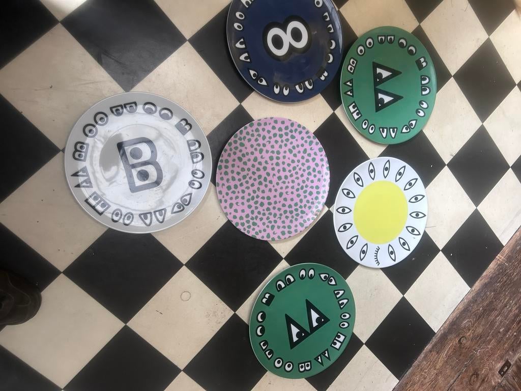 Walter van Beirendonck collectie 6 borden zeldzaam, Ophalen of Verzenden, Zo goed als nieuw, Bord
