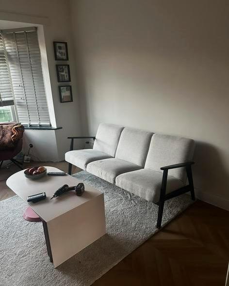 IKEA EKENÄSET 3-zitsbank lichtbeige, Huis en Inrichting, Ophalen, Gebruikt, Tweepersoons, 75 tot 100 cm