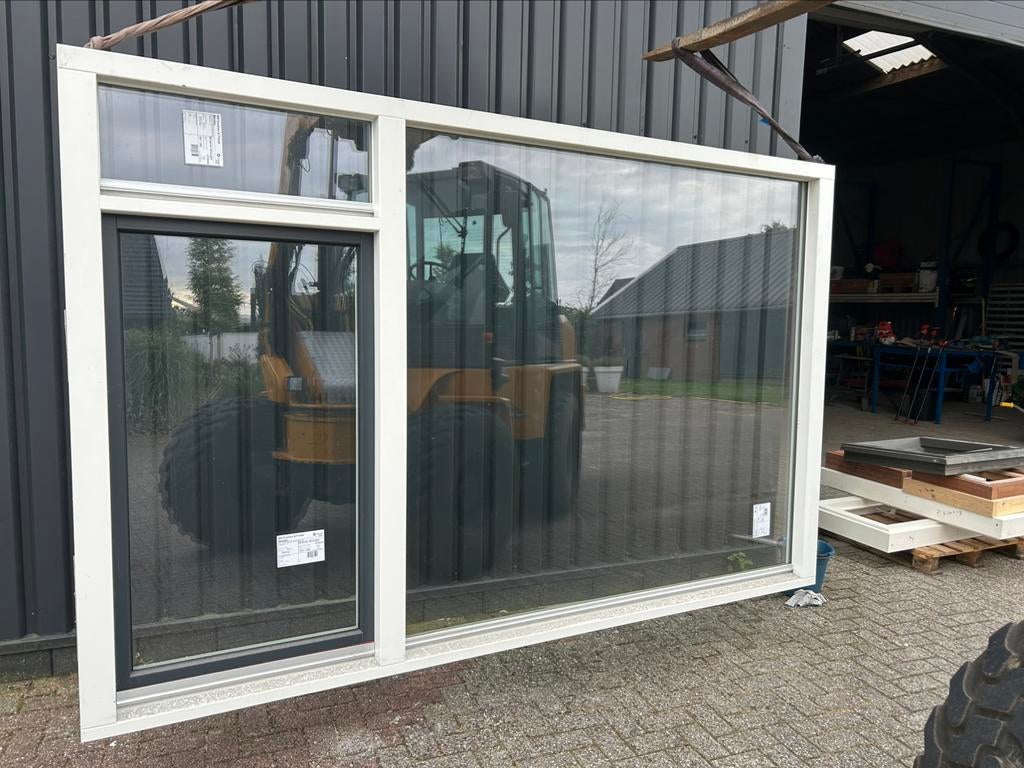 Hardhouten kozijn, Nieuw, Ophalen of Verzenden, 150 tot 225 cm, Inclusief glas