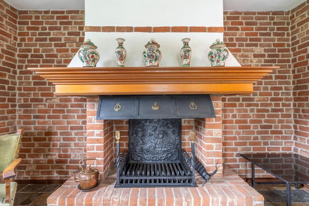Houten ombouw schouw, haard, afzuigkap, Huis en Inrichting, Ophalen of Verzenden, Zo goed als nieuw, Vrijstaande haard, Houthaard