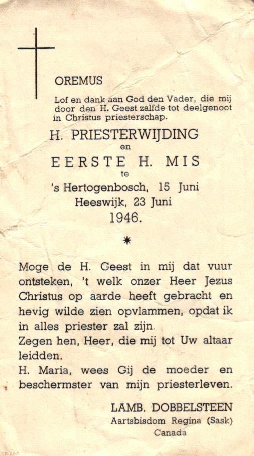 Dobbelsteen Lamb. 's-Hertogenbosch 1946 Heeswijk, Verzamelen, Ophalen of Verzenden