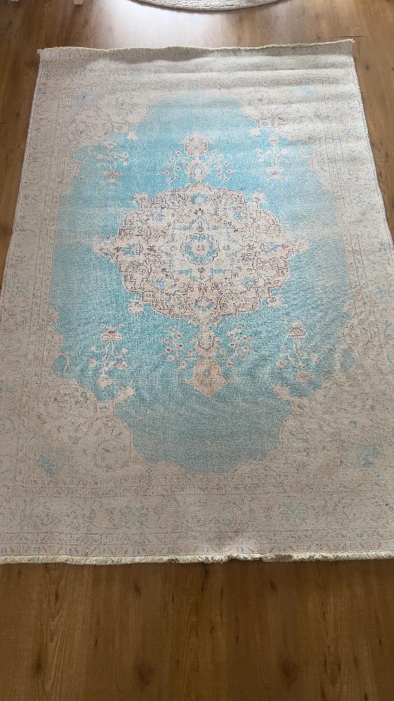 Rozenkelim vloerkleed, Huis en Inrichting, Stoffering | Tapijten en Kleden, Rozenkelim, Gebruikt, 100 tot 150 cm, Blauw
