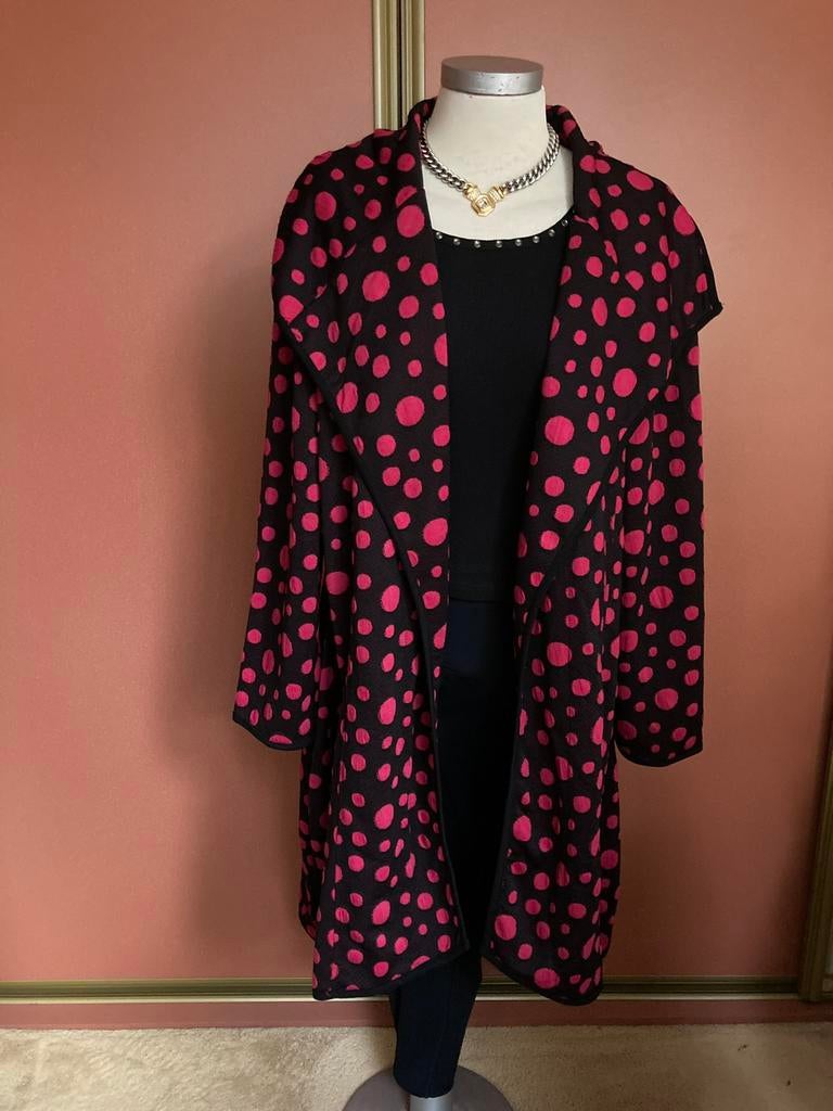 Prachtige Neslay jas vest zwart roze mt 2 44-48😍mooi❤️🌟, Verzenden, Zo goed als nieuw, Maat 46/48 (XL) of groter, Zwart