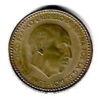 spain 1 peseta 1953 (61) km 775 vf+, Verzenden, Overige landen, Losse munt