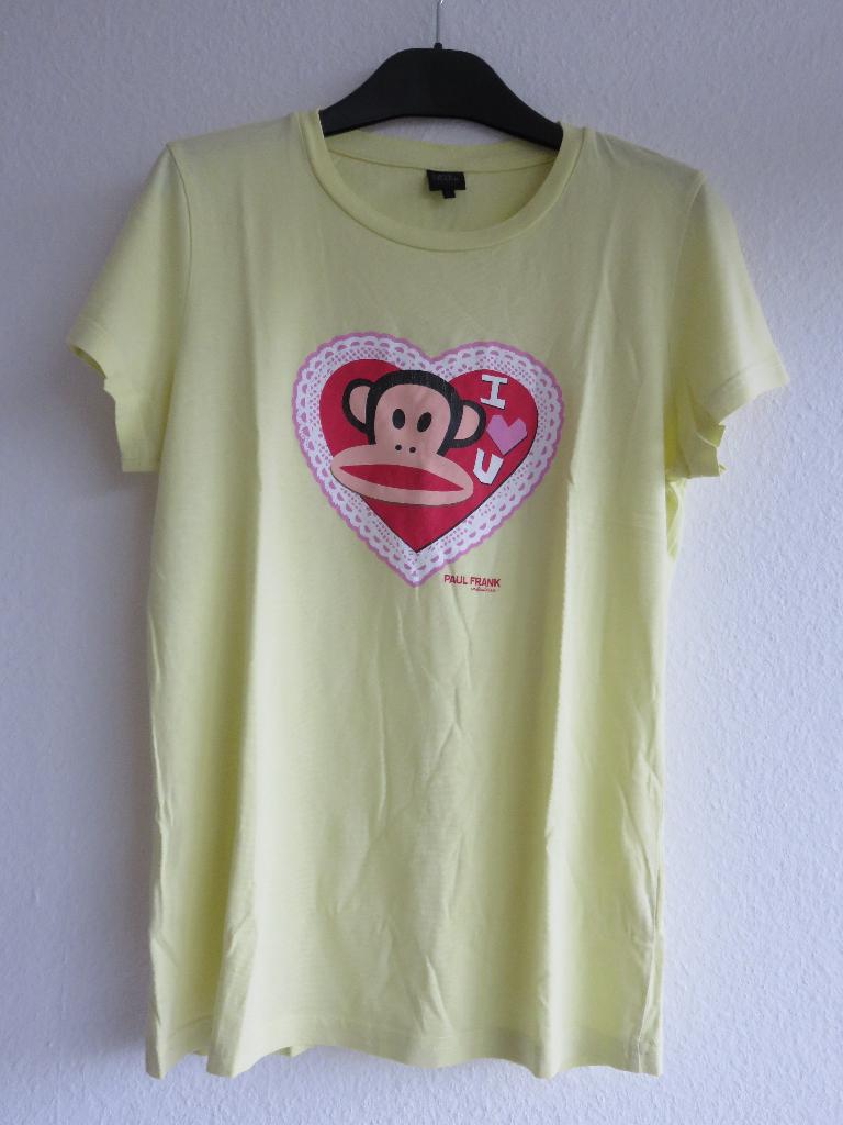 Paul Frank t-shirt lichtgeel met aap en hartje maat L, Kleding | Dames, T-shirts, Maat 38/40 (M), Geel, Ophalen of Verzenden, Zo goed als nieuw