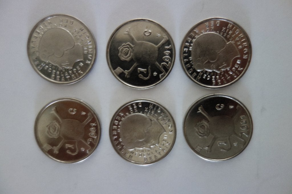 laatste gulden Nederland 6 maal, Ophalen of Verzenden, Koningin Beatrix, 1 gulden, Setje
