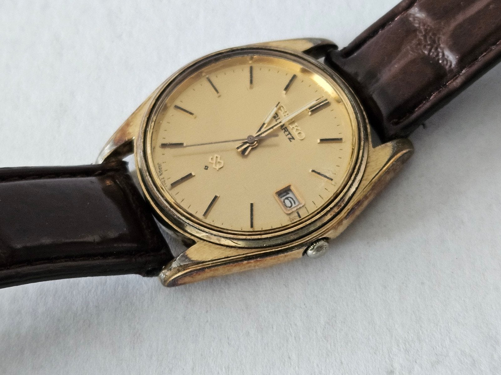 Seiko SG Quartz 8222-7070 Herenhorloge - Goede Staat, Seiko, Staal, Polshorloge, Ophalen of Verzenden