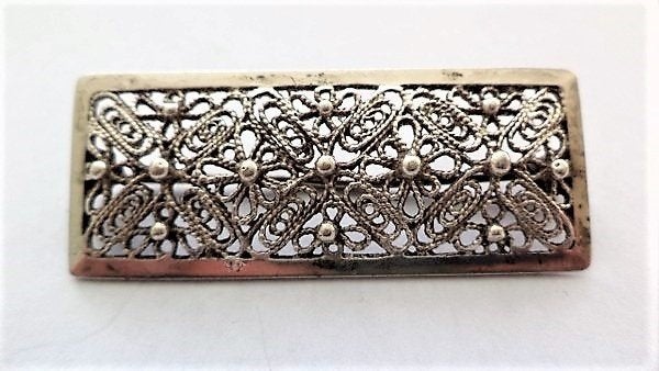 Prachtige antieke zilveren filigrain broche 835 Rico (3033), Sieraden, Tassen en Uiterlijk, Antieke sieraden, Ophalen, Zilver