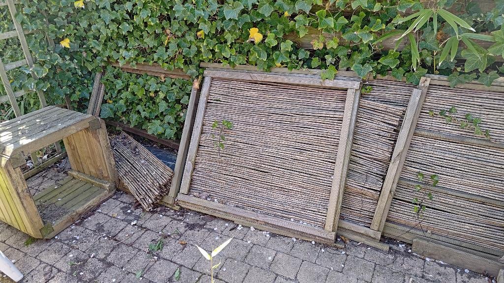 Gratis. schutting delen, brandhout?, Tuin en Terras, Ophalen, Minder dan 3 meter, Hout, 1 tot 2 meter