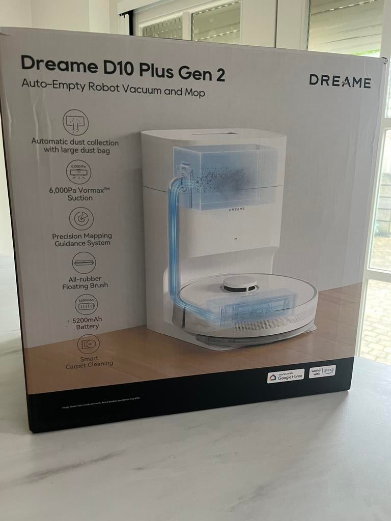 Dreame D10 Plus Gen 2 Robotstofzuiger met leegstation, Ophalen of Verzenden, Zo goed als nieuw, Douche