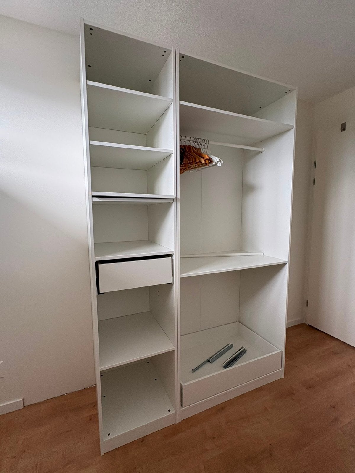 IKEA kledingkast met planken, lade en hangruimte, Ophalen, Gebruikt, 100 tot 150 cm, 200 cm of meer