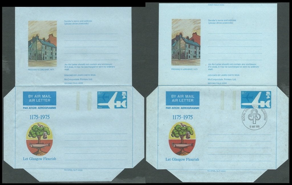 ENGELAND 1975 8½p. Let Glasgow Flourish Airletters, M+FD., Verzenden