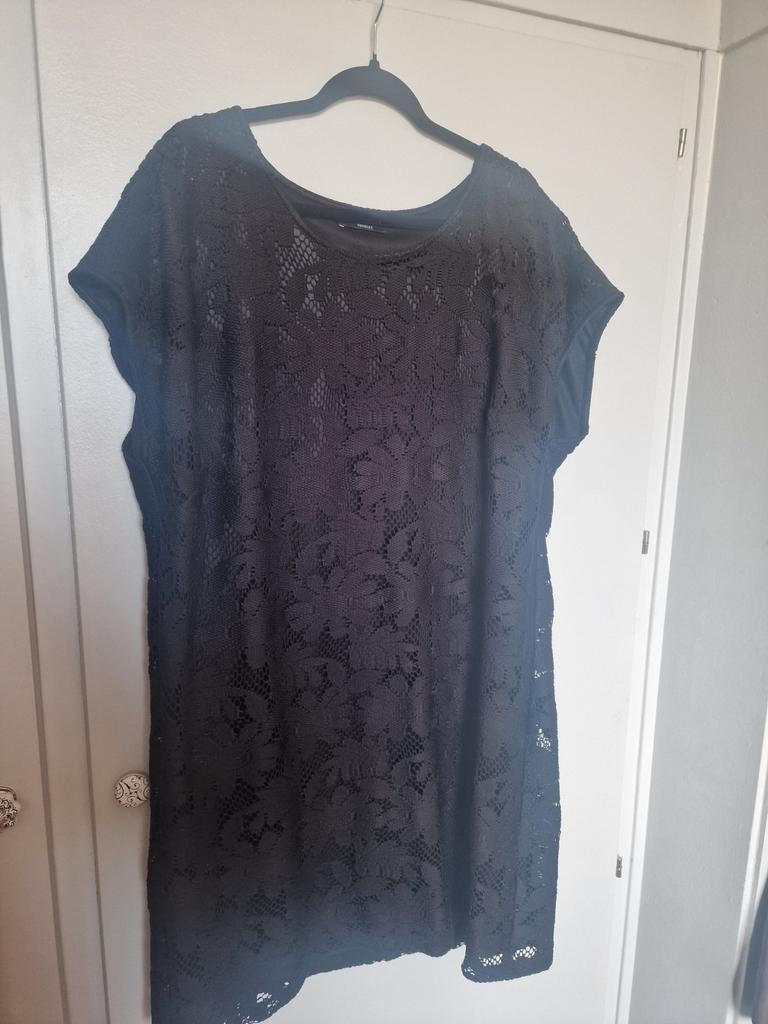 Zwarte kanten jurk/tuniek, maat 48, amper gedragen, Zwart, Maat 46/48 (XL) of groter, Ophalen of Verzenden, Zo goed als nieuw