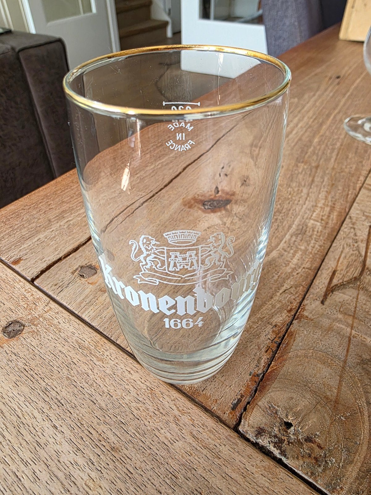 Kronenburg 1664 bierglas 0.2L met gouden rand, Ophalen of Verzenden