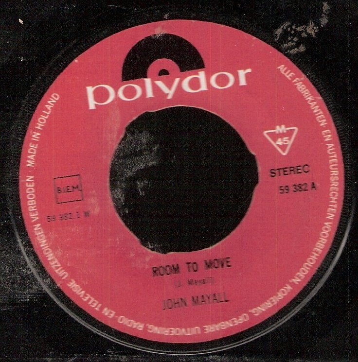 John Mayall - Room To Move - Saw Mill Gulch Road - 1969, Cd's en Dvd's, Vinyl Singles, Ophalen, Gebruikt, Pop