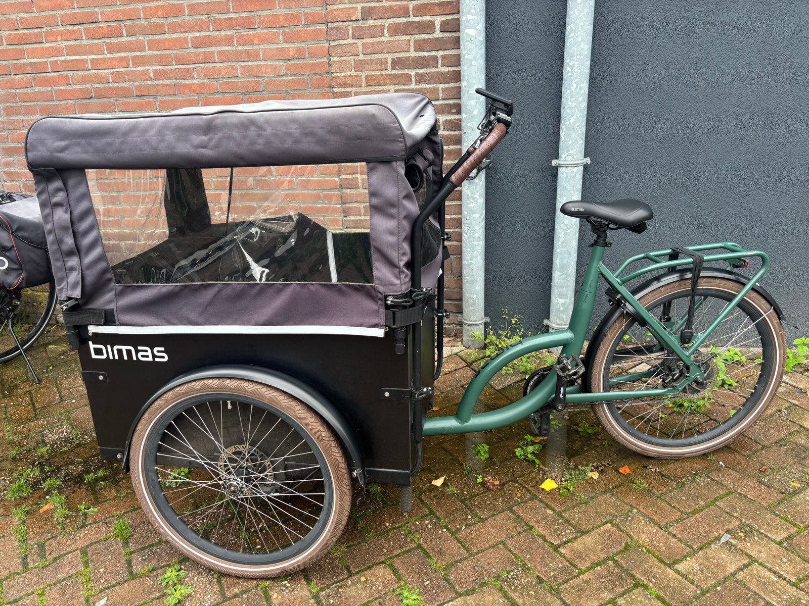Bimas elektrische bakfiets met huif - Zo goed als nieuw, Elektrisch, Zo goed als nieuw, 2 kinderen, Schijfrem