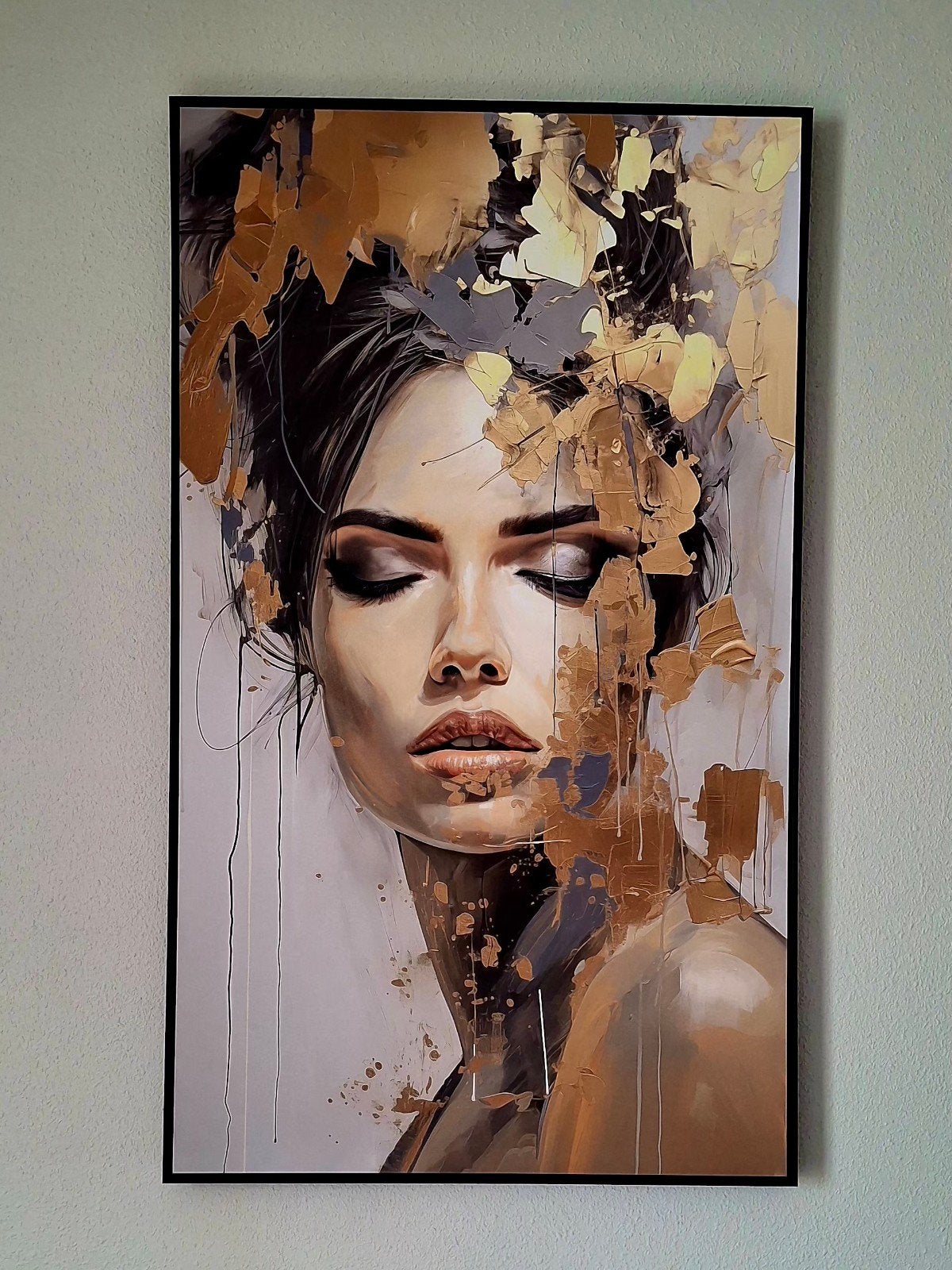 Canvas afbeelding: Reinders "Gouden Vrouw" 70 x 50 cm, Antiek en Kunst, Ophalen