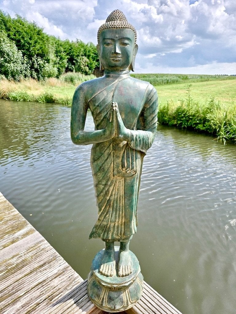 BOEDDHA BEELD BRONS BALI 118 CM!, Ophalen, 118 cm, Nieuw, Overige materialen