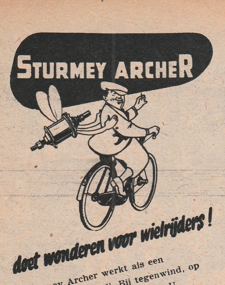retro reclame 1953 Sturmey Archer wonderen voor wielrijders, Verzamelen, Verzenden, Overige typen