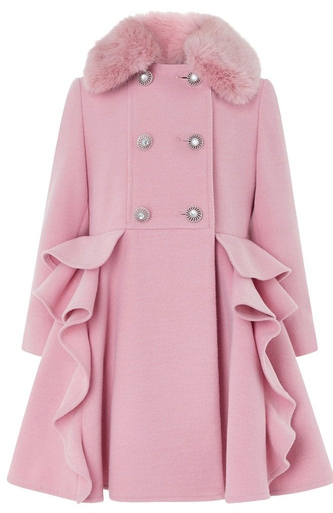 Monsoon roze meisjesjas met ruches maat 146 (11–12 jaar) NEW, Ophalen, Monsoon Fashion, Meisje, Nieuw