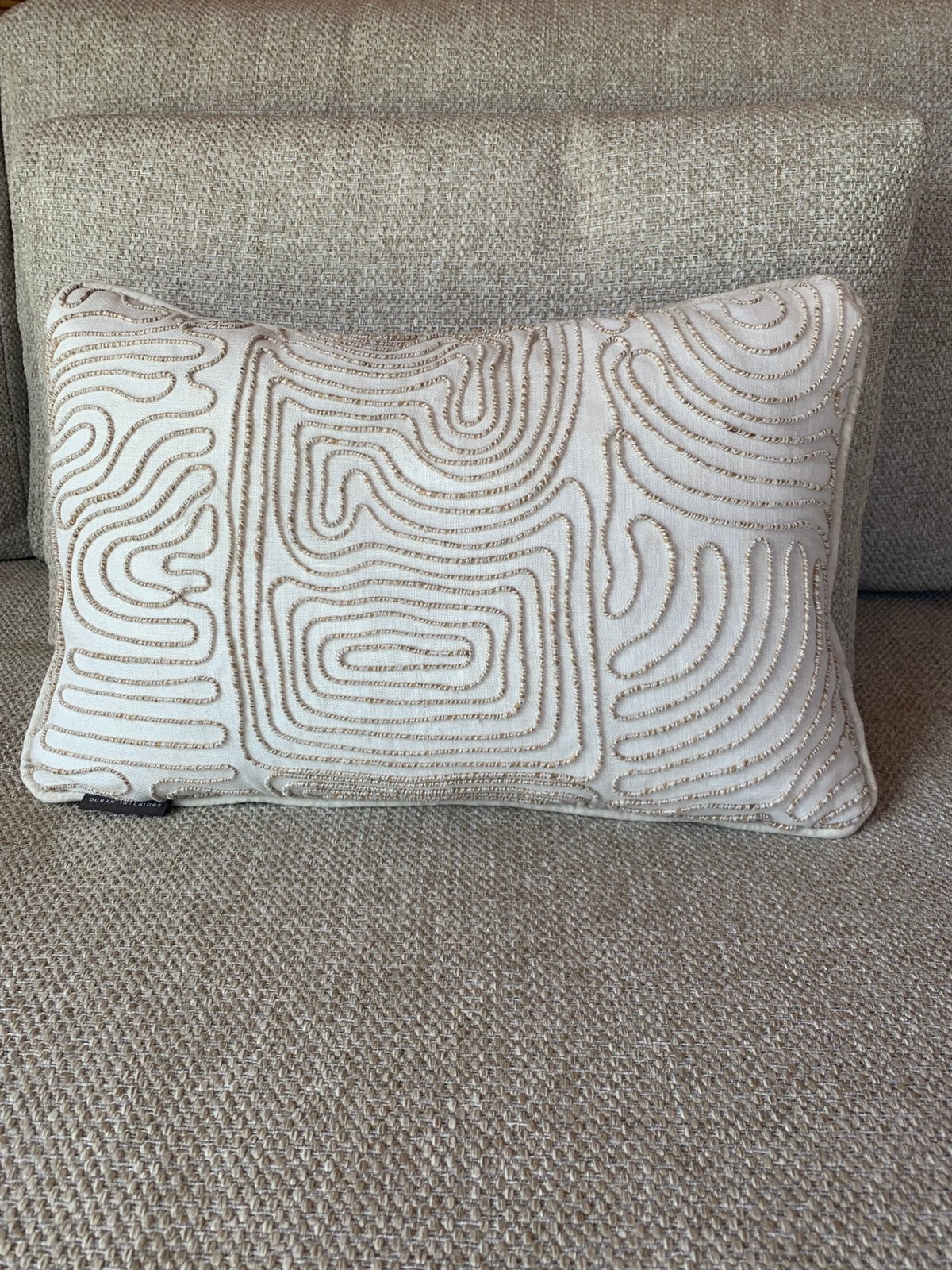 Duran interiors sierkussen wit beige 45x30 2x, Verzenden, Nieuw, Wit, Vierkant