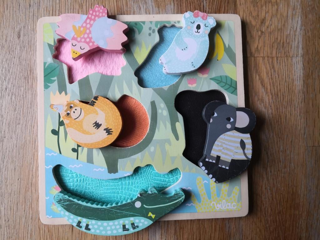 Vilac textuurpuzzel van hout, Ophalen, Gebruikt, Van hout, Minder dan 10 stukjes