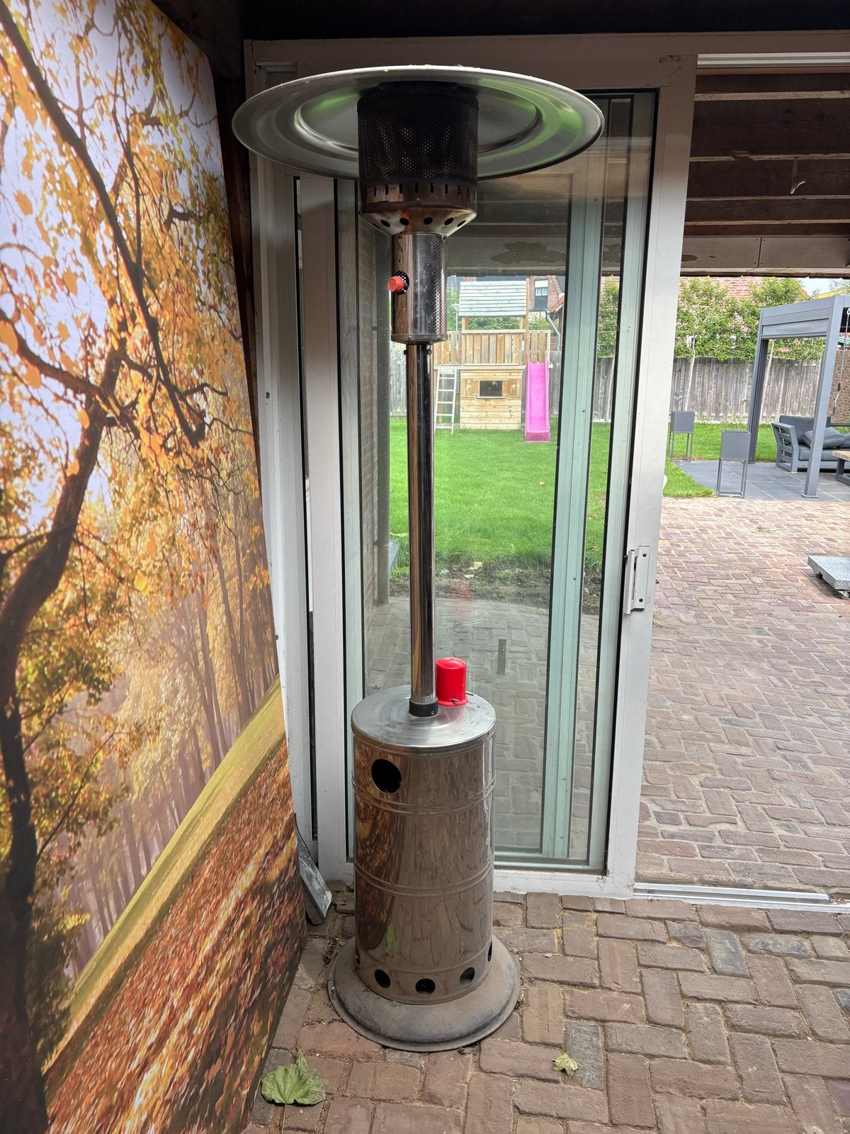 Terrasheater met nieuwe gasfles (t.w.v. €50,-), Tuin en Terras, Ophalen, Gebruikt, Gas, Vloer