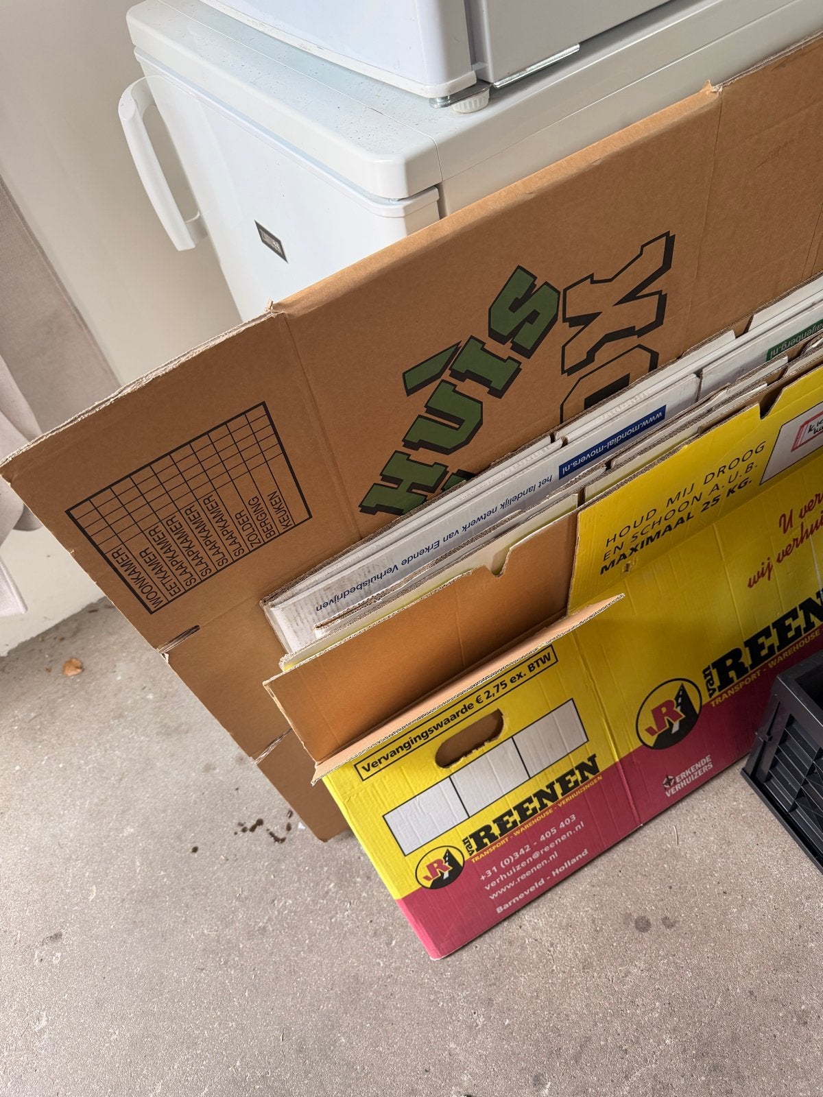 Verhuisdozen verschillende, Ophalen, Doos, 40 tot 60 cm, 50 tot 75 cm