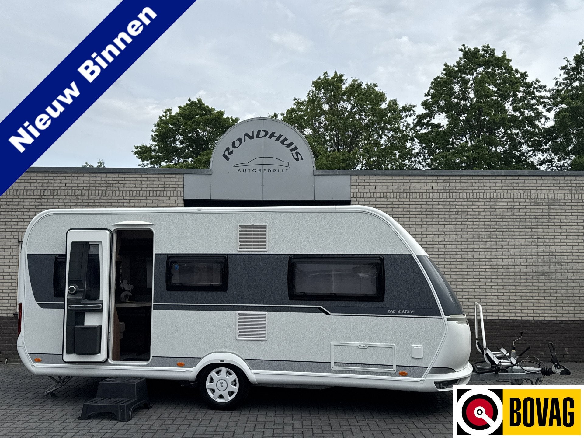 Hobby De Luxe 495 UL met enkele bedden *Mover/Fietsendrager/, Caravans en Kamperen, Vast bed, Rondzit, Hobby, 7 tot 8 meter