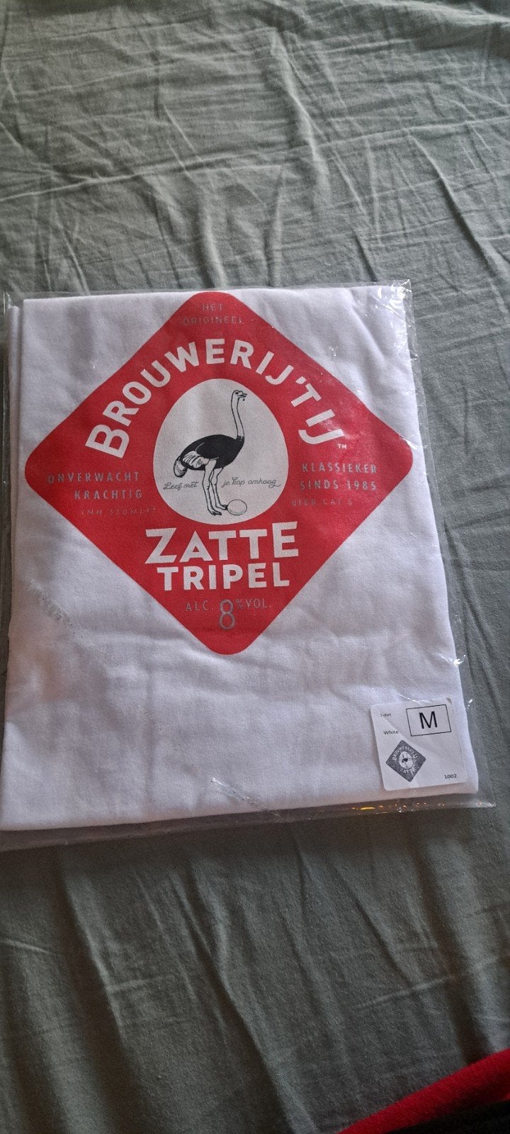 T-shirt Brouwerij 't IJ Zatte Tripel - Maat M en L, Wit, Nieuw, Ophalen of Verzenden, Brouwerij 't IJ