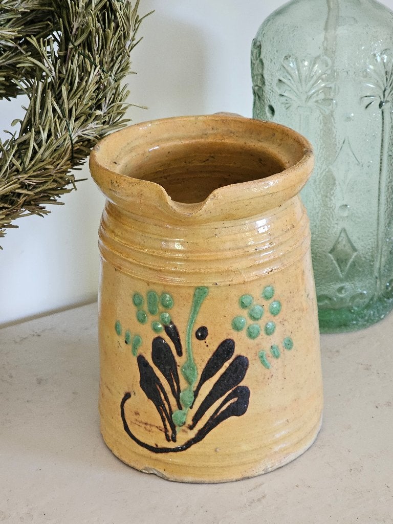 Antieke aardewerk KAN melkkan met handvat uit de ELZAS, Antiek en Kunst, Antiek | Keramiek en Aardewerk, Ophalen of Verzenden